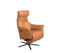 Fauteuil pivotant en cuir brun