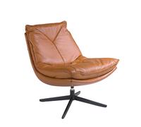Fauteuil pivotant en cuir marron