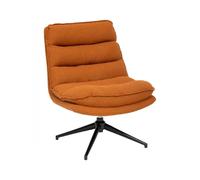 Fauteuil pivotant en polyster ambre avec des pieds en métal noir - Longueur 64 x Profondeur 74,5 x Hauteur 87 cm