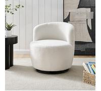 Fauteuil pivotant en tissu bouclette blanc - SHERPA