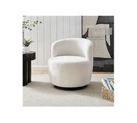 Fauteuil pivotant en tissu bouclette blanc - SHERPA