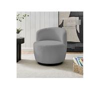 Fauteuil pivotant en tissu bouclette gris clair - SHERPA