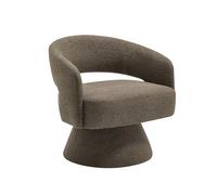 Fauteuil pivotant en tissu chenille taupe FEDOTE