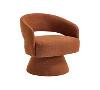 Fauteuil pivotant en tissu chenille terracotta FEDOTE
