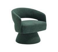 Fauteuil pivotant en tissu chenille vert sapin FEDOTE