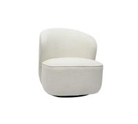 Fauteuil pivotant en tissu effet laine bouclée blanc amber