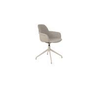 Fauteuil pivotant en tissu taupe, assise rembourrée, antidérapant - Zuiver, Albert Kuip - 52x59x84 cm