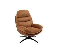 Vente-unique - Fauteuil pivotant en Tissu Terracotta LIZUTA