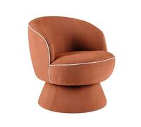 Oviala Fauteuil pivotant en Tissu Terracotta