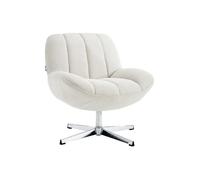 Fauteuil pivotant en tissu texturé beige VOLABO