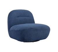 Vente-unique - Fauteuil pivotant en Tissu texturé Bleu POZETI