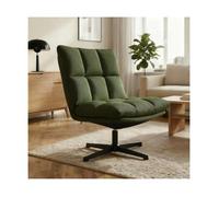 Fauteuil pivotant en velours côtelé kaki - SICAAN - Collection Tao - Assise large - Design moderne
