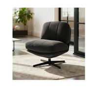 Fauteuil pivotant en velours côtelé - SICAAN - Collection Lena - Gris anthracite - Structure en inox