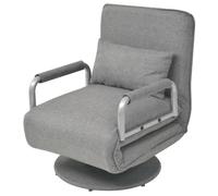 vidaXL Fauteuil Pivotant et Canapé-lit Gris Clair