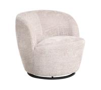 Beliani Fauteuil Moderne en Tissu Chenille Pivotant avec Accoudoirs Assise Large Meuble de Salon Beige Kuolpa