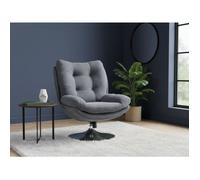 Amadeus Fauteuil pivotant Magnum – Tissu noir, finition chrome