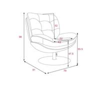 Fauteuil bleu avec piètement noiro