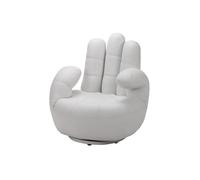 Fauteuil pivotant main CATCHY en simili - Blanc - VENTE-UNIQUE - 1 place - Contemporain - Design