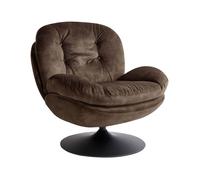 Fauteuil pivotant NOLVIK Velours Marron foncé