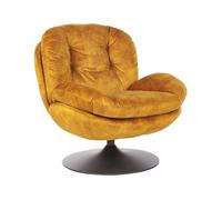 Fauteuil pivotant NOLVIK Velours Moutarde