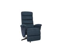 Fauteuil pivotant relax manuel en tissu chenille bleu foncé NELSON