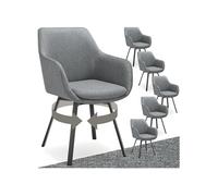 Fauteuil pivotant rembourré avec accoudoirs et dossier gris anthracite
