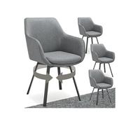 Fauteuil pivotant rembourré avec accoudoirs et dossier gris anthracite