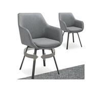 Fauteuil pivotant rembourré avec accoudoirs et dossier gris anthracite
