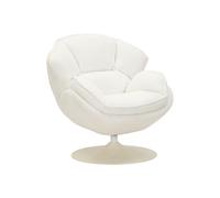 Fauteuil pivotant rétro rembourré pour salon Hamburg Poise - Blanc