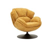 Fauteuil pivotant rétro rembourré pour salon Hamburg Poise - Jaune