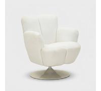 Fauteuil pivotant rétro rembourré de salon Monaco Poise - Blanc