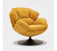 Fauteuil pivotant rétro rembourré pour salon Hamburg Poise - Jaune