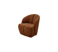 Fauteuil pivotant tissu côtelé brun rouille Mojo