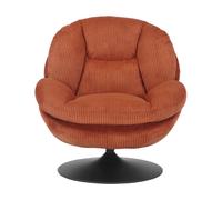 Fauteuil pivotant Topi velours cotelé terracotta