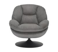 Fauteuil pivotant Topi velours gris clair