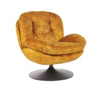 Fauteuil pivotant NOLVIK Velours Moutarde