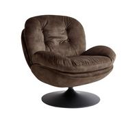 Fauteuil pivotant NOLVIK Velours Marron foncé