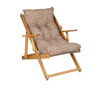 Fauteuil pliant chaise longue en bois sapin 3 positions Coussin tissu rembourré pour salon jardin fabriqué en Italie - RELAX - RELAX (Jaune Strit)