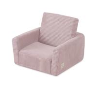 Fauteuil Pliant en Mousse pour Bébé Enfants Matelas 2en1 pour la Chambre d'Enfant MISIOO Cubie Velours Côtelé Rose 47x39x42-93 cm