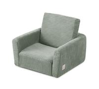 Fauteuil Pliant en Mousse pour Bébé Enfants Matelas 2en1 pour la Chambre d'Enfant MISIOO Cubie Velours Côtelé Vert 47x39x42-93 cm