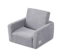 Fauteuil Pliant en Mousse pour Bébé Enfants Matelas 2en1 pour la Chambre d'Enfant MISIOO Cubie Velours Côtelé Gris 47x39x42-93 cm