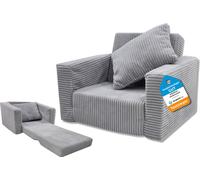 Fauteuil pliant pour enfant Odolplusz | Canapé pour enfant Mini-fauteuil Chaise pour enfant Fauteuil douillet | Meubles pour chambre d'enfant | (Gris en velours côtelé)