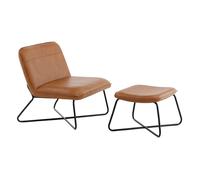 Fauteuil & Pouf Design "X-Lounge" 74cm Marron