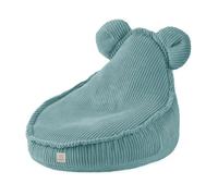 Fauteuil Pouf Siège Poire Oreilles d'Ours pour Bébé Enfants pour la Chambre d'Enfant MISIOO Huggy Bear Velours Côtelé Bleu 68x45 cm