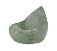 Fauteuil Pouf Siège Poire pour Bébé Enfants pour la Chambre d'Enfant MISIOO Sako Velours Côtelé Vert 80x85x75 cm