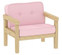 Fauteuil pour enfant AIYAPLAY, canapé rembourré pour enfant avec structure en bois, aspect velours côtelé, rose