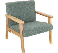 Fauteuil pour enfant avec revêtement type ours en peluche et structure en bois de pin, hauteur d'assise 28 cm