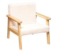 Fauteuil pour enfants recouvert de peluche, structure en pin, hauteur de l'assise 28 cm