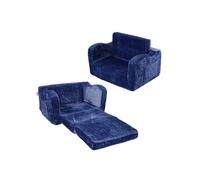 VEVOR Fauteuil pour enfants pliable, canapé pour enfant 2 en 1, en éponge 25D haute densité souple et confortable et housse en tissu de flanelle, meuble de salle de jeux, cadeau pour tout-petits, bleu