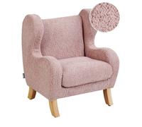 Beliani Fauteuil pour Enfant Moderne en Bou vec Accoudoirs Siège Chaise Rose Clair Farum